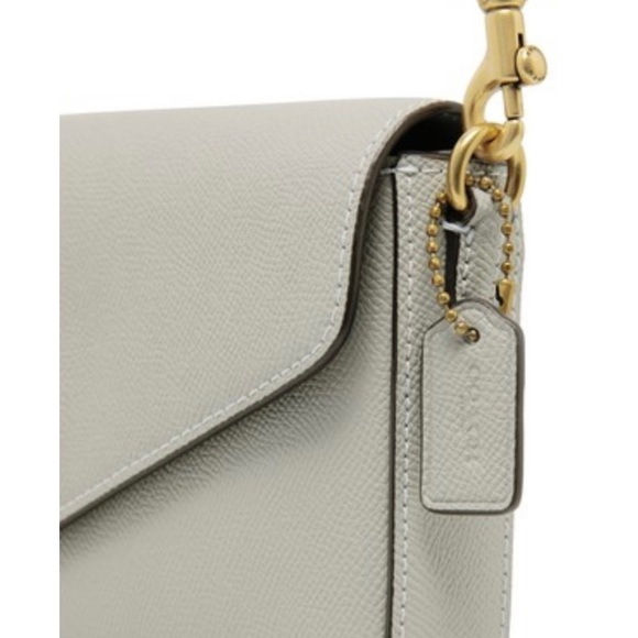 RARE Coach Wyn Crossgrain Leather Crossbody Bag, gray, gold hardware. - Picture 3 of 10
